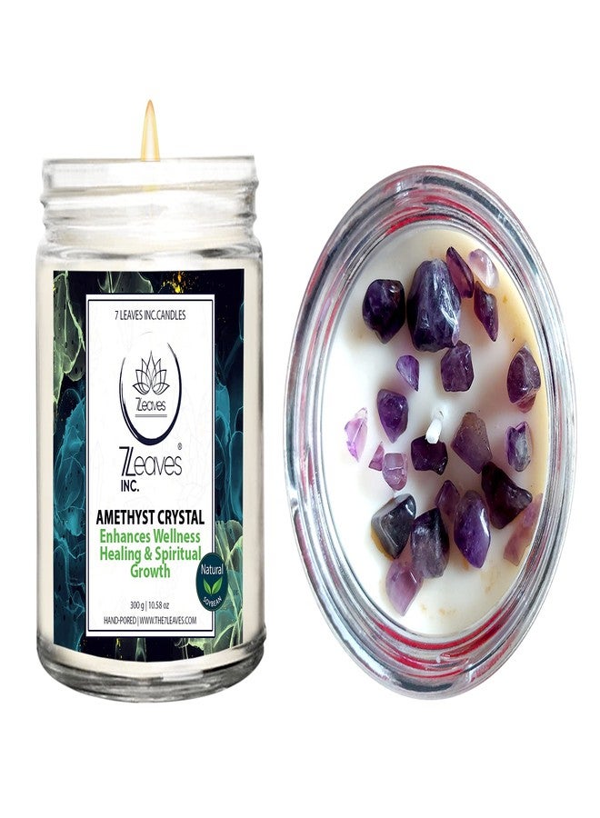 7LEAVES INC. 7LEAVES INC Amethyst Crystal Candle - Image 1